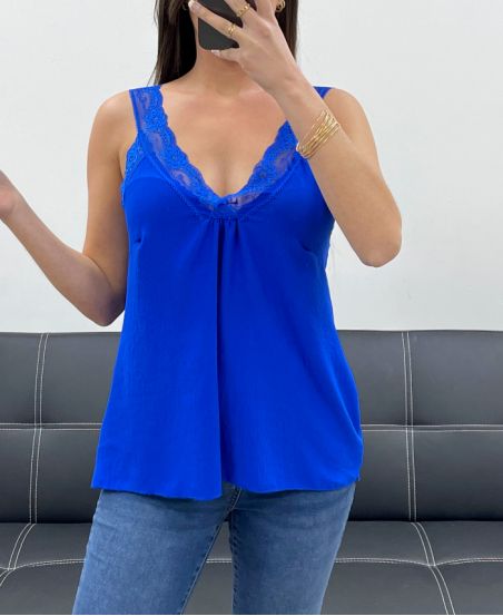 TOP DE ENCAJE PE0272 AZUL REAL