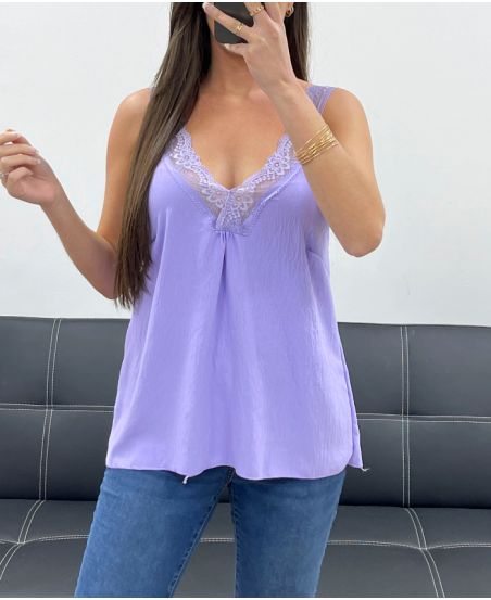 SPITZEN-TOP PE0272 LILA