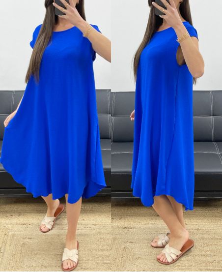 ABITO MIDI SVASATO SS1232 BLU ROYAL