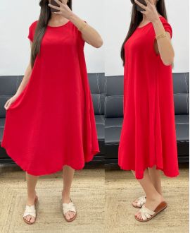 ABITO MIDI SVASATO PE1232 ROSSO