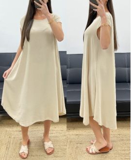 ABITO MIDI SVASATO PE1232 BEIGE