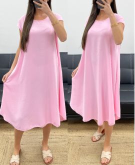 ABITO MIDI SVASATO PE1232 ROSA