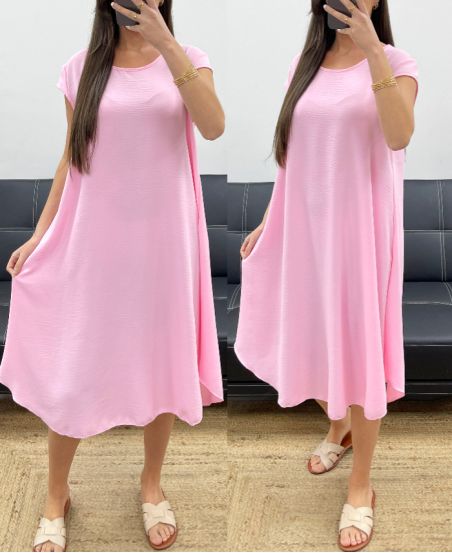 ABITO MIDI SVASATO PE1232 ROSA