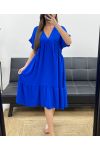 ABITO AMPIO CON SCOLLO A V SS1239 BLU REALE