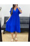 ABITO AMPIO CON SCOLLO A V SS1239 BLU REALE