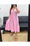 LOSSE V-HALS JURK SS1239 ROZE