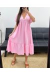 LOCKERES KLEID MIT V-AUSSCHNITT SS1239 ROSA