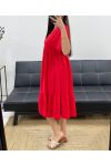 LOCKERES KLEID MIT V-AUSSCHNITT SS1239 ROT