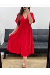 LOCKERES KLEID MIT V-AUSSCHNITT SS1239 ROT