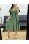 ABITO AMPIO CON SCOLLO A V SS1239 KHAKI