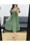 ABITO AMPIO CON SCOLLO A V SS1239 KHAKI