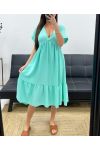 ROBE AMPLE COL V PE1239 VERT PASTEL