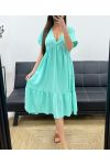 ROBE AMPLE COL V PE1239 VERT PASTEL