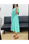 LUŹNA SUKIENKA Z DEKOLTEM W SEREK SS1239 PASTELOWA ZIELEŃ