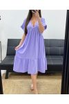 ROBE AMPLE COL V PE1239 LILA
