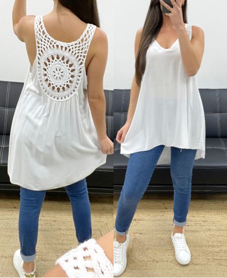 GANCIO POSTERIORE LUNGO LOOSE TOP PE900 BIANCO
