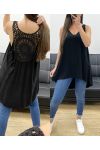 GANCHO TRASERO LARGO LOOSE TOP PE900 NEGRO