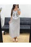 LANGES KLEID PEACE N LOVE 1273 WEIß