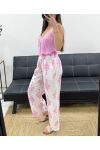 PANTALONE STAMPATO PE1374 ROSA