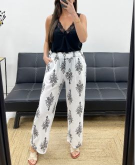 BEDRUKTE BROEK PE1374 ZWART