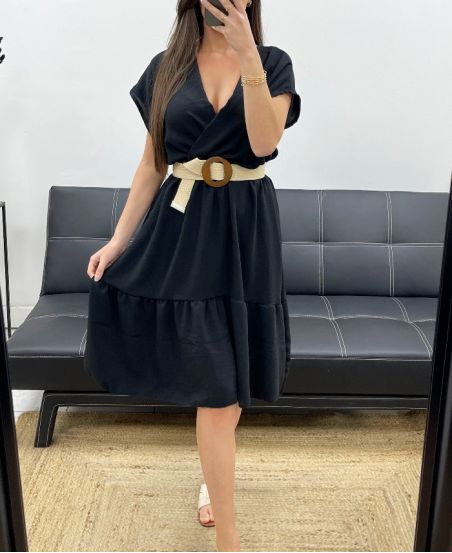 abito con scollo a V SS1240 NERO