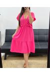 abito con scollo a V SS1240 FUSHIA