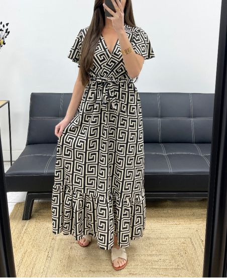 MAXI JURK MET PRINT SS1354-3