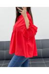 PE1330 BLUSE AUS BAUMWOLL-MUSSELIN ROT