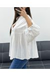 PE1330 WITTE KATOENEN MOUSSELINE BLOUSE