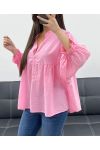 PE1330 ROSA BLUSE AUS BAUMWOLL-MUSSELIN