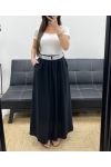 2-POCKET LANGE ROK + RIEM PE1607 ZWART