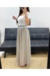 2-POCKET LANGE ROK + PE1607 TAUPE RIEM