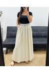 FALDA LARGA 2 BOLSILLOS + CINTURÓN PE1607 BEIGE