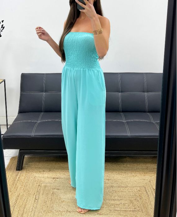 MAXI ELASTIC STRAPLESS JUMPSUIT PE1314 PASTEL