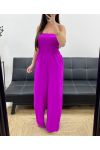 MAXI ELASTISCHER TRÄGERLOSER JUMPSUIT PE1314 LILA