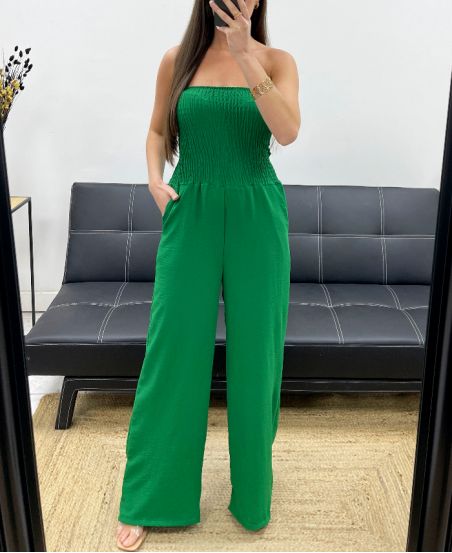 MAXI ELASTIC STRAPLESS JUMPSUIT PE1314 GREEN