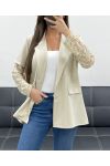 GIACCA CON MANICHE IN PIZZO PE1324 BEIGE