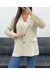 GIACCA CON MANICHE IN PIZZO PE1324 BEIGE