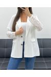 JACKE MIT SPITZENÄRMELN PE1324 WEISS