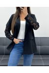 GIACCA CON MANICHE IN PIZZO PE1324 NERO