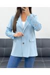 JACKE MIT SPITZENÄRMELN PE1324 HIMMELBLAU