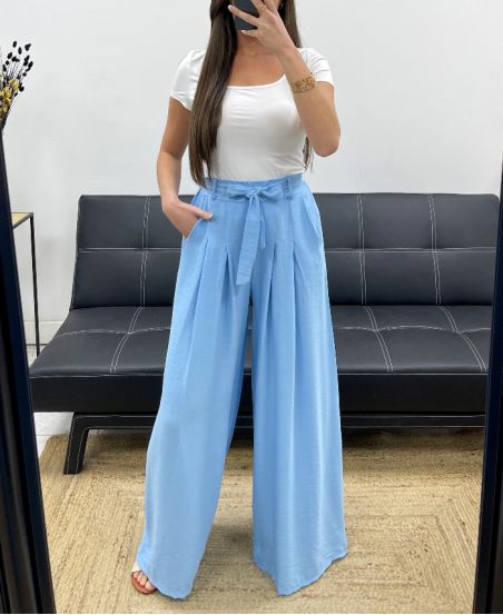 PANTALONE 2 TASCHE A ZAMPA + PE1302 VITA AZZURRO