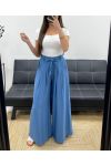 AUSGESTELLTE HOSE MIT 2 TASCHEN + PE1302 BUND BLAUE JEANS