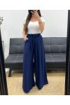 AUSGESTELLTE HOSE MIT 2 TASCHEN + PE1302 BUND MARINEBLAU
