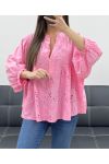 BLUSE MIT ÖSEN PE1361 ROSA