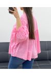 BLUSE MIT ÖSEN PE1361 ROSA