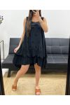 LAYERED EYELET DRESS PE709 BLACK