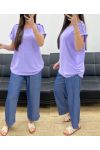 TOP DE HOMBROS FLUIDOS CON BOTONES PE1214 LILA