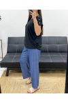 FLIESSENDE SCHULTER-TOP MIT KNÖPFEN PE1214 SCHWARZ