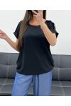 TOP DE HOMBROS FLUIDOS CON BOTONES PE1214 NEGRO